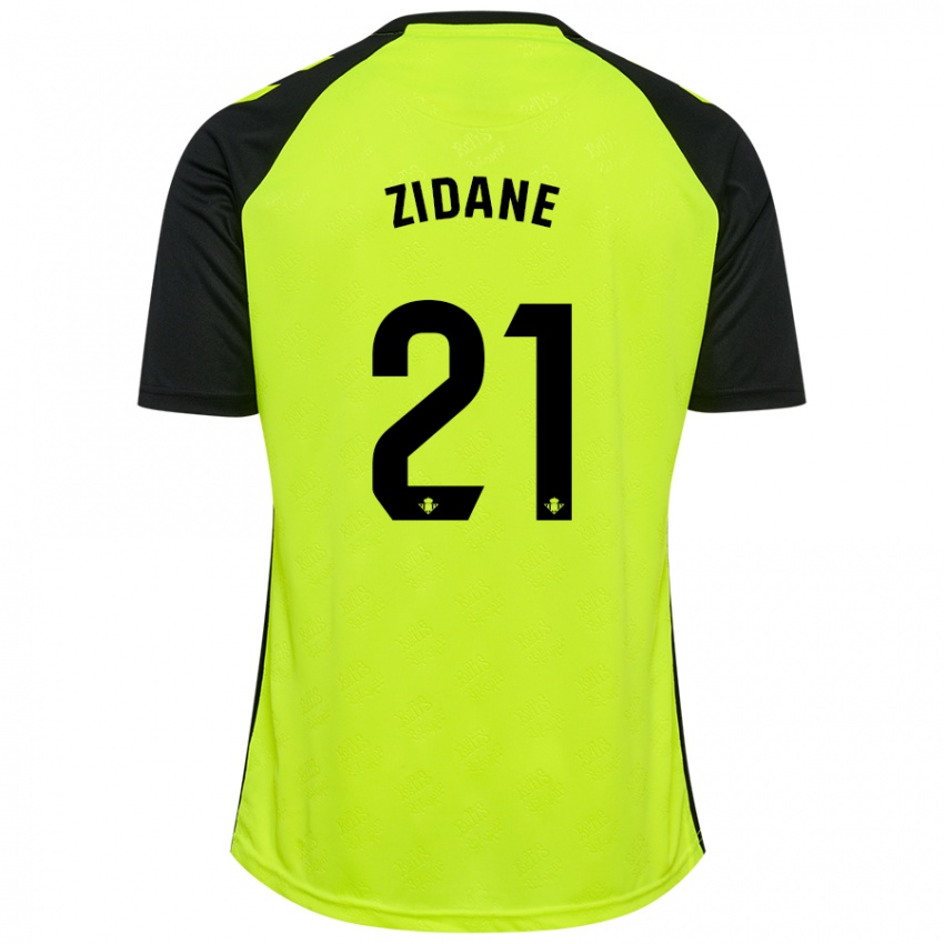 Niño Camiseta Elyaz Zidane #21 Amarillo Fluorescente Negro 2ª Equipación 2024/25 La Camisa