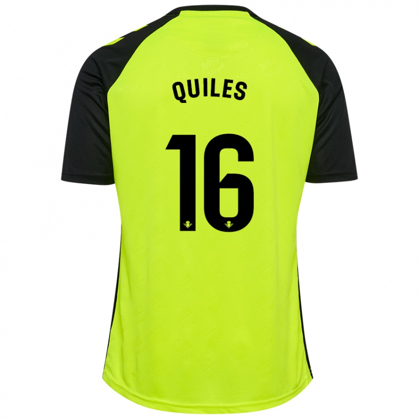 Niño Camiseta Violeta García Quiles #16 Amarillo Fluorescente Negro 2ª Equipación 2024/25 La Camisa