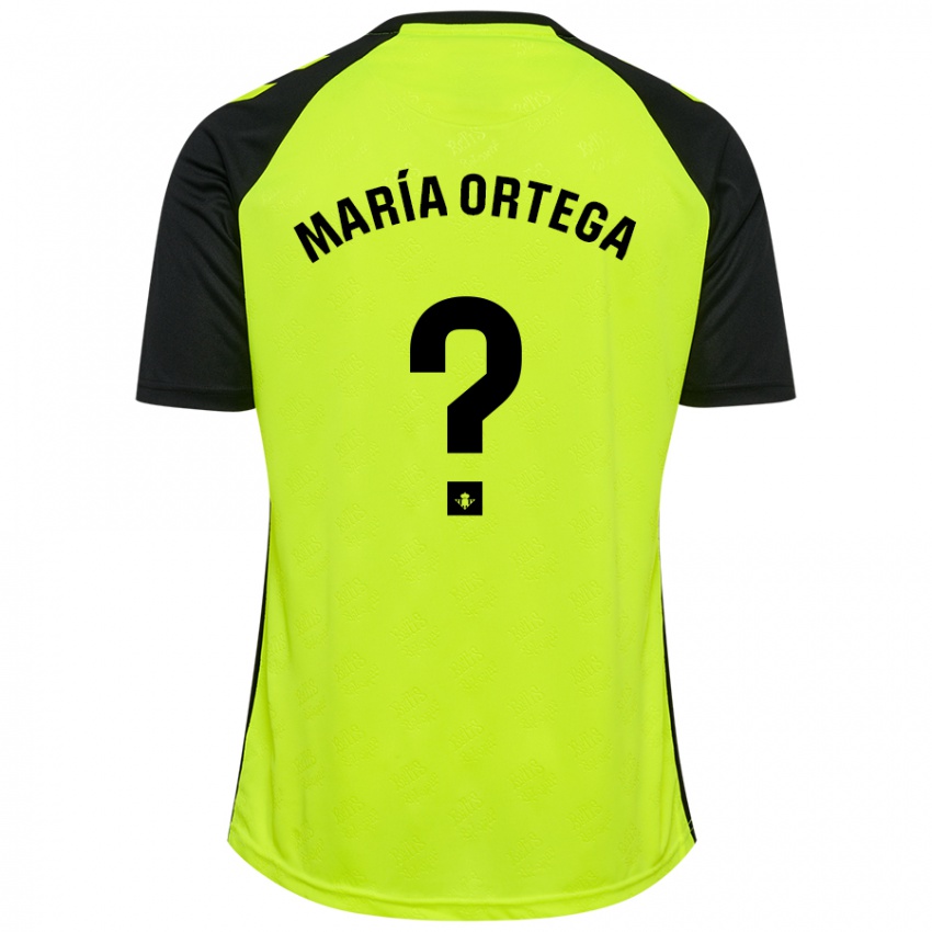 Niño Camiseta José María Ortega #0 Amarillo Fluorescente Negro 2ª Equipación 2024/25 La Camisa