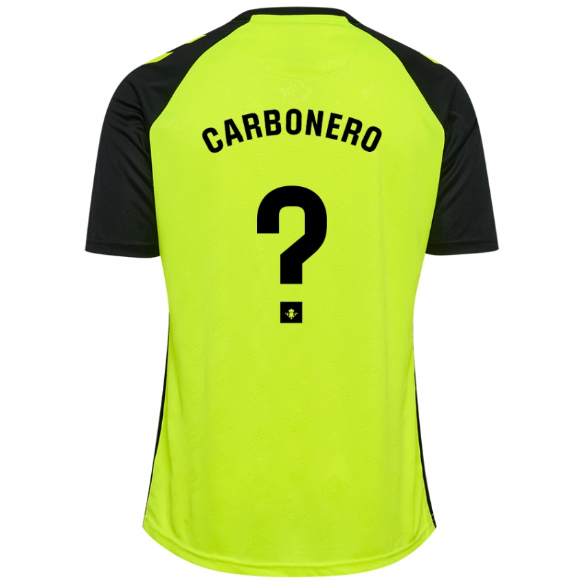 Niño Camiseta Marco Carbonero #0 Amarillo Fluorescente Negro 2ª Equipación 2024/25 La Camisa