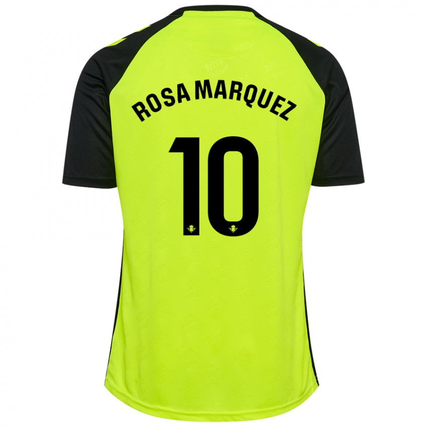 Niño Camiseta Rosa Márquez Baena #10 Amarillo Fluorescente Negro 2ª Equipación 2024/25 La Camisa