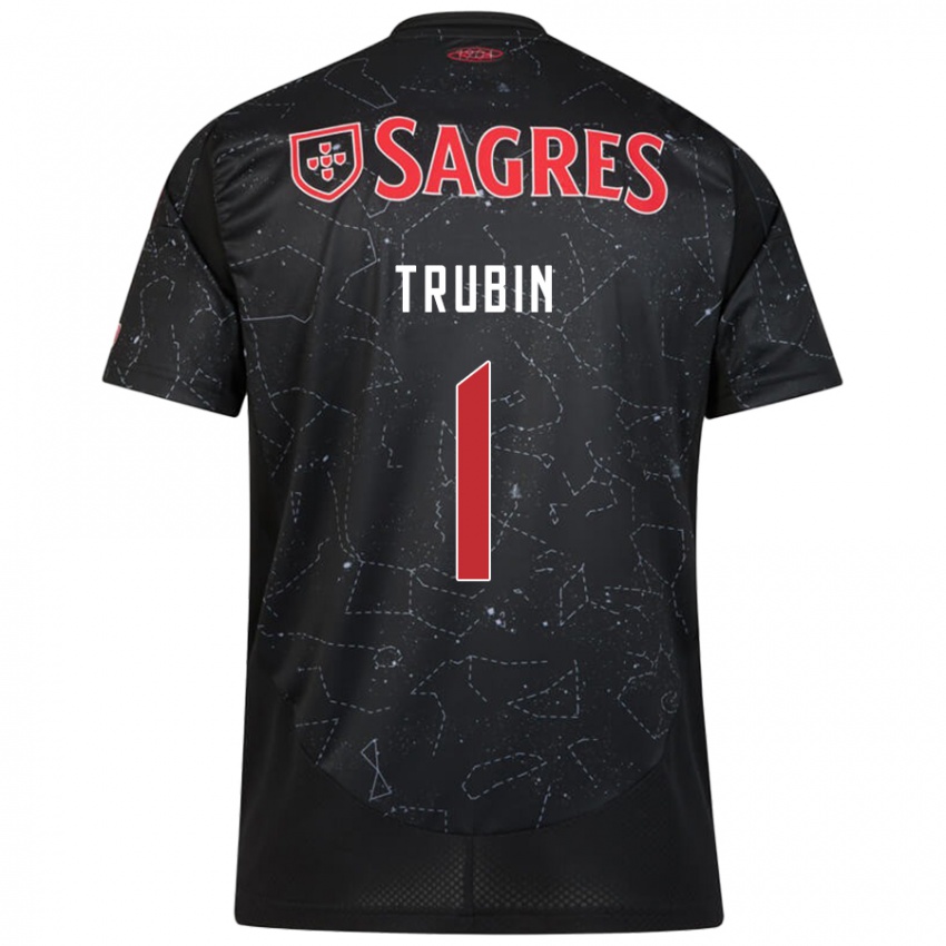 Niño Camiseta Anatoliy Trubin #1 Negro Rojo 2ª Equipación 2024/25 La Camisa