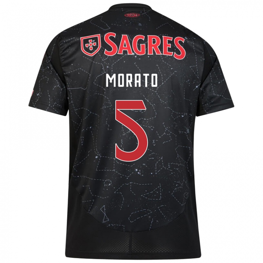 Niño Camiseta Morato #5 Negro Rojo 2ª Equipación 2024/25 La Camisa