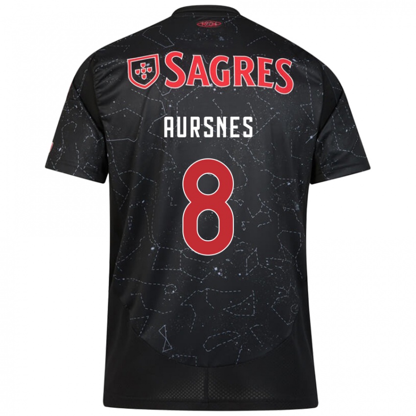 Niño Camiseta Fredrik Aursnes #8 Negro Rojo 2ª Equipación 2024/25 La Camisa