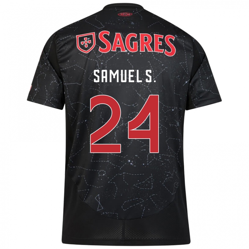 Niño Camiseta Samuel Soares #24 Negro Rojo 2ª Equipación 2024/25 La Camisa