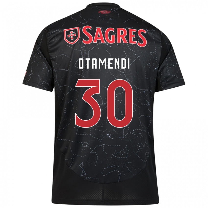 Niño Camiseta Nicolás Otamendi #30 Negro Rojo 2ª Equipación 2024/25 La Camisa