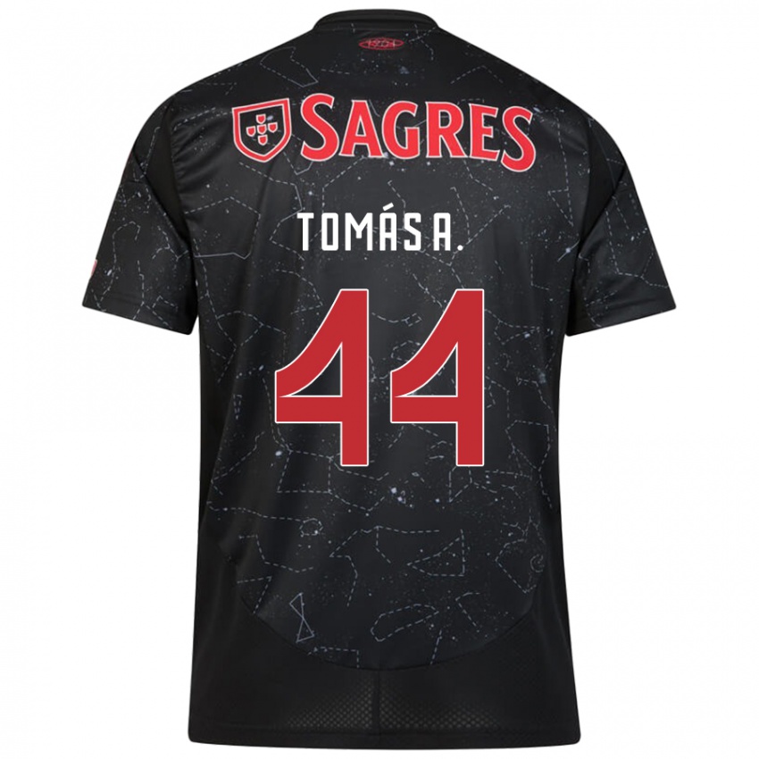 Niño Camiseta Tomás Araújo #44 Negro Rojo 2ª Equipación 2024/25 La Camisa