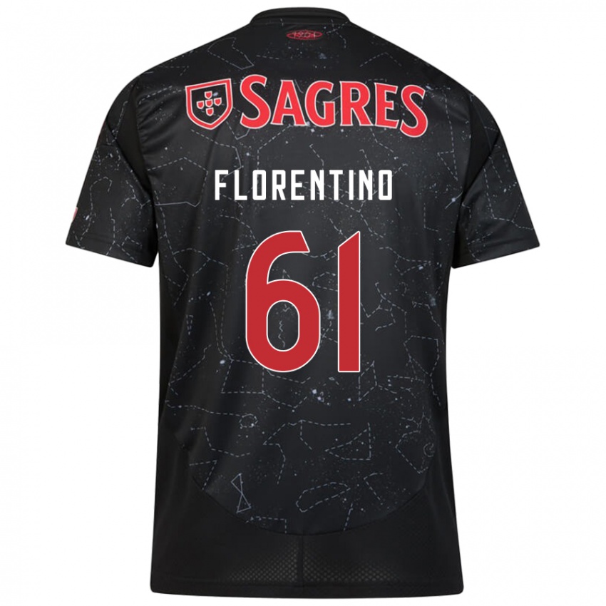 Niño Camiseta Florentino #61 Negro Rojo 2ª Equipación 2024/25 La Camisa