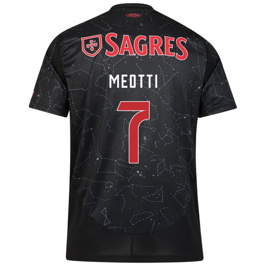 Niño Camiseta Carlos Meotti #7 Negro Rojo 2ª Equipación 2024/25 La Camisa