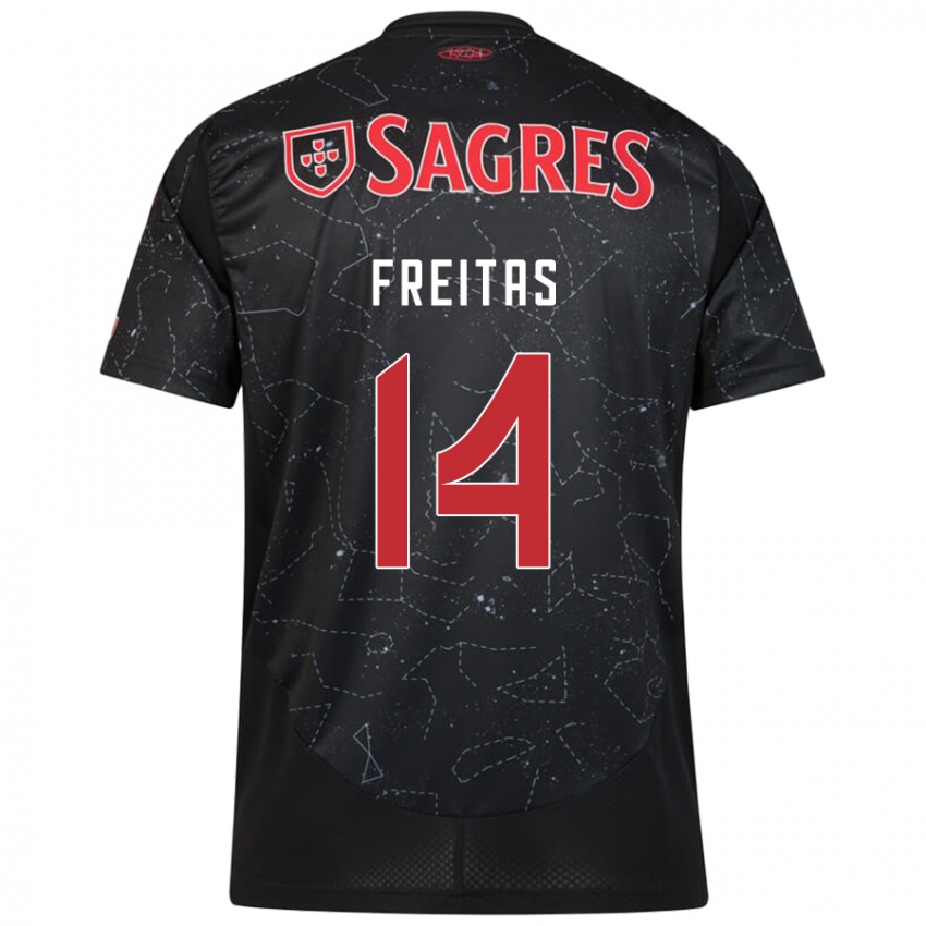 Niño Camiseta Tiago Freitas #14 Negro Rojo 2ª Equipación 2024/25 La Camisa