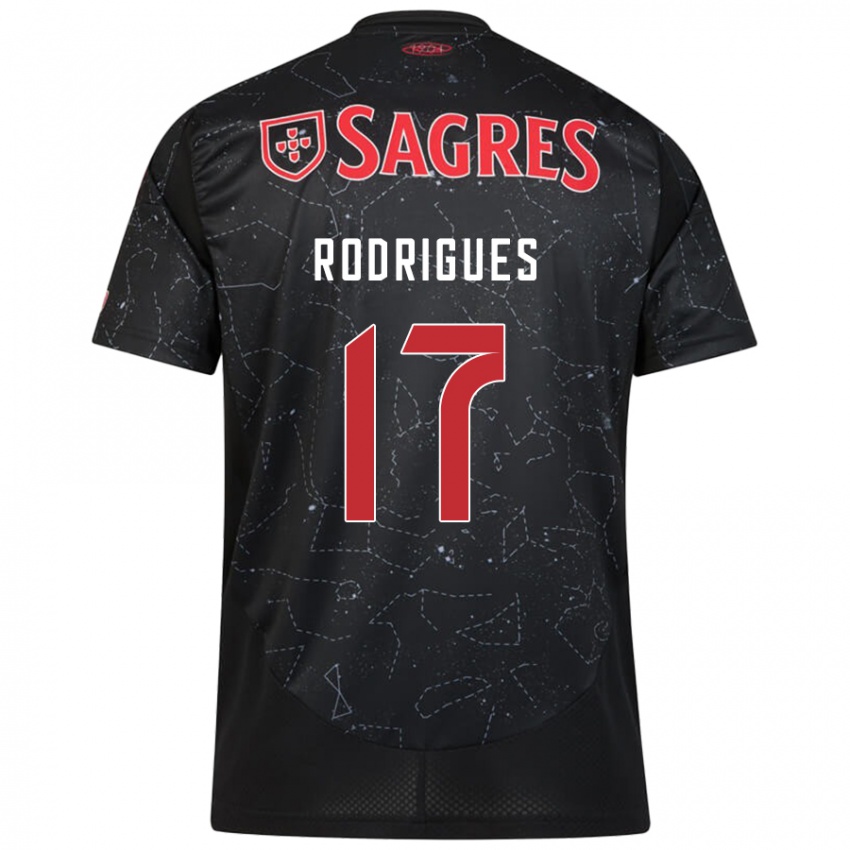 Niño Camiseta Tiago Rodrigues #17 Negro Rojo 2ª Equipación 2024/25 La Camisa