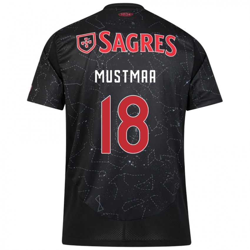 Niño Camiseta Karel Mustmaa #18 Negro Rojo 2ª Equipación 2024/25 La Camisa