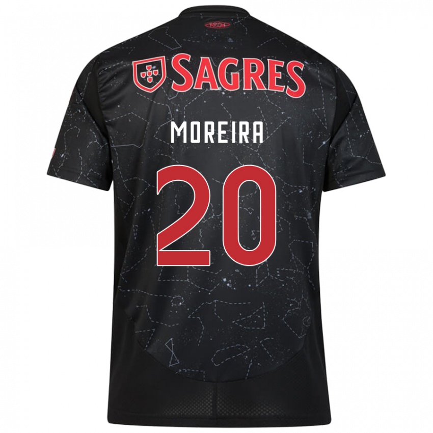 Niño Camiseta André Moreira #20 Negro Rojo 2ª Equipación 2024/25 La Camisa