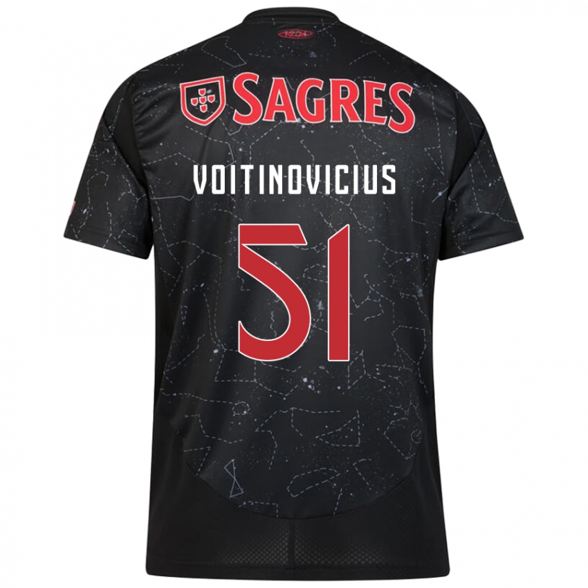 Niño Camiseta Arnas Voitinovicius #51 Negro Rojo 2ª Equipación 2024/25 La Camisa