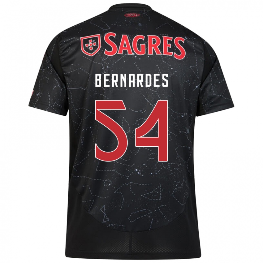 Niño Camiseta Bernardes #54 Negro Rojo 2ª Equipación 2024/25 La Camisa