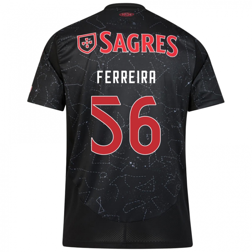 Niño Camiseta Martim Ferreira #56 Negro Rojo 2ª Equipación 2024/25 La Camisa