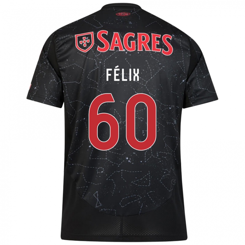 Niño Camiseta Nuno Félix #60 Negro Rojo 2ª Equipación 2024/25 La Camisa