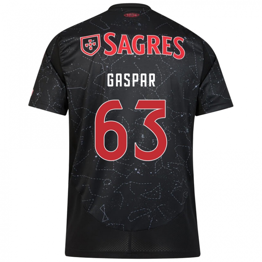 Niño Camiseta Guilherme Gaspar #63 Negro Rojo 2ª Equipación 2024/25 La Camisa