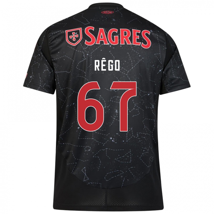 Niño Camiseta Rodrigo Rêgo #67 Negro Rojo 2ª Equipación 2024/25 La Camisa