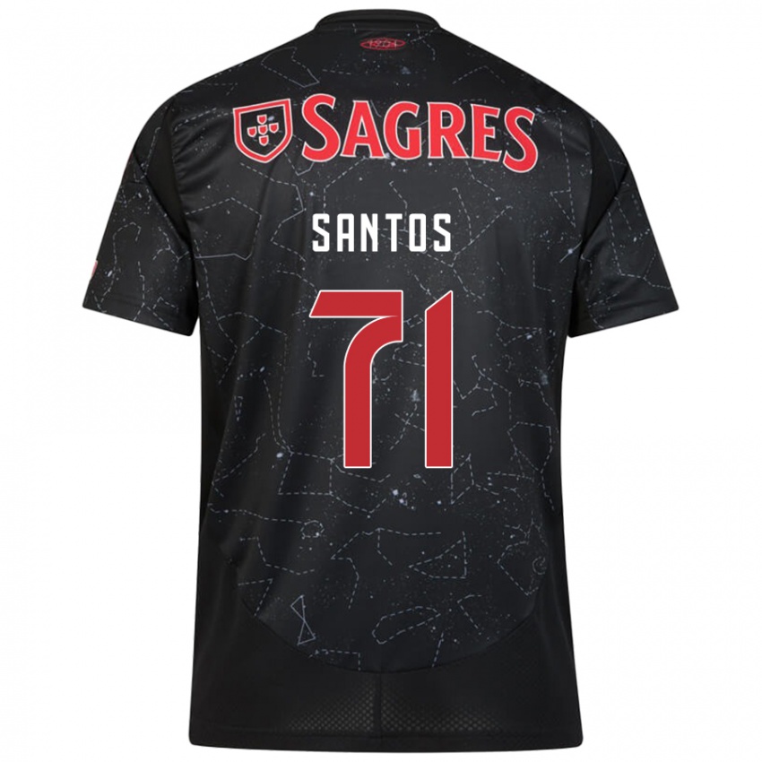 Niño Camiseta Leandro Santos #71 Negro Rojo 2ª Equipación 2024/25 La Camisa