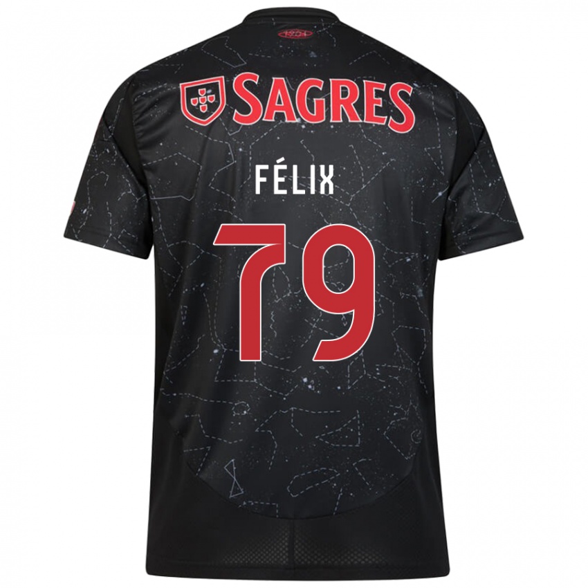 Niño Camiseta Hugo Félix #79 Negro Rojo 2ª Equipación 2024/25 La Camisa