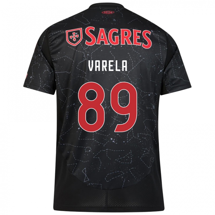 Niño Camiseta Gustavo Varela #89 Negro Rojo 2ª Equipación 2024/25 La Camisa