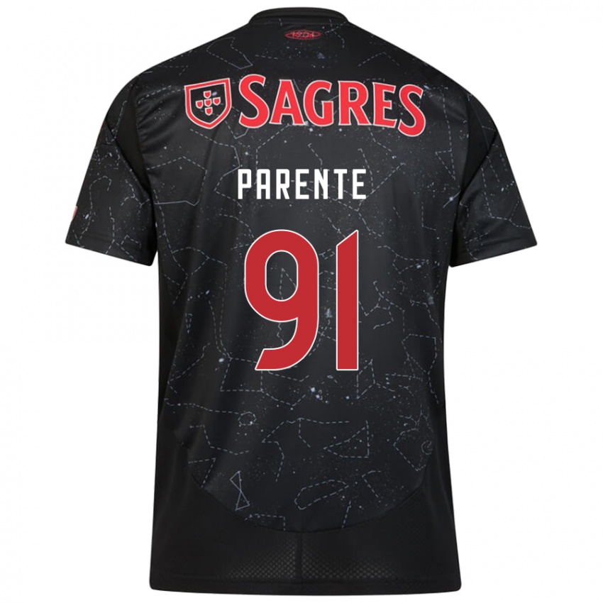 Niño Camiseta Tiago Parente #91 Negro Rojo 2ª Equipación 2024/25 La Camisa