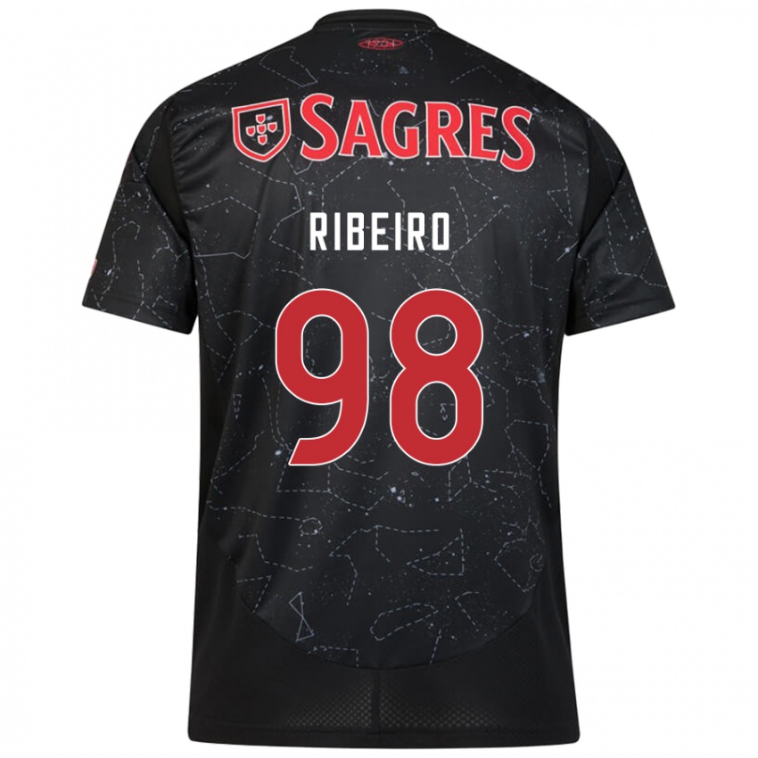 Niño Camiseta Ricardo Ribeiro #98 Negro Rojo 2ª Equipación 2024/25 La Camisa