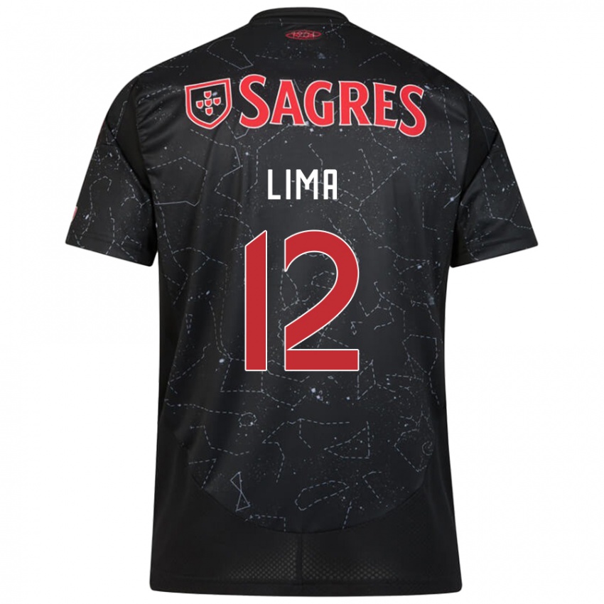 Niño Camiseta Thaís Lima #12 Negro Rojo 2ª Equipación 2024/25 La Camisa