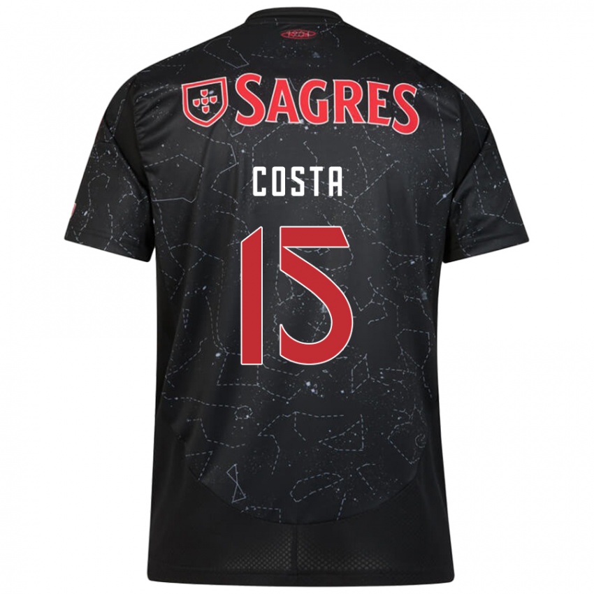 Niño Camiseta Carole Costa #15 Negro Rojo 2ª Equipación 2024/25 La Camisa