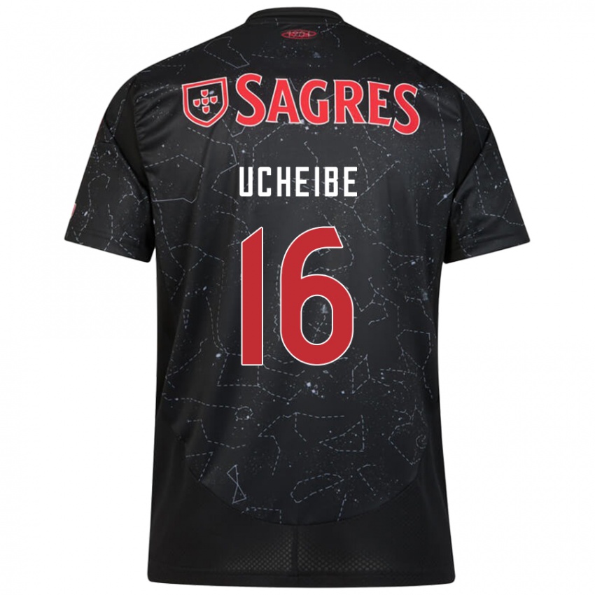 Niño Camiseta Christy Ucheibe #16 Negro Rojo 2ª Equipación 2024/25 La Camisa