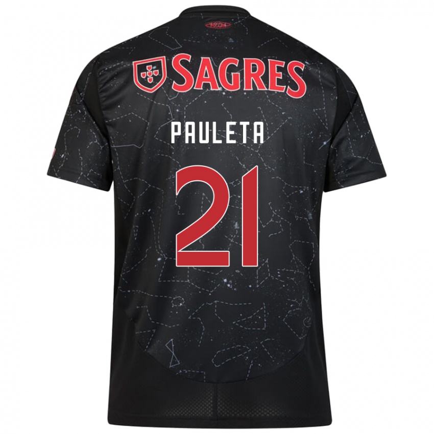 Niño Camiseta Pauleta #21 Negro Rojo 2ª Equipación 2024/25 La Camisa