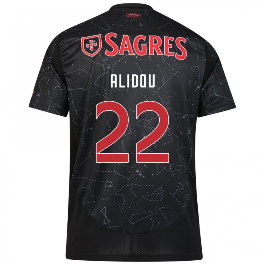 Niño Camiseta Marie-Yasmine Alidou #22 Negro Rojo 2ª Equipación 2024/25 La Camisa