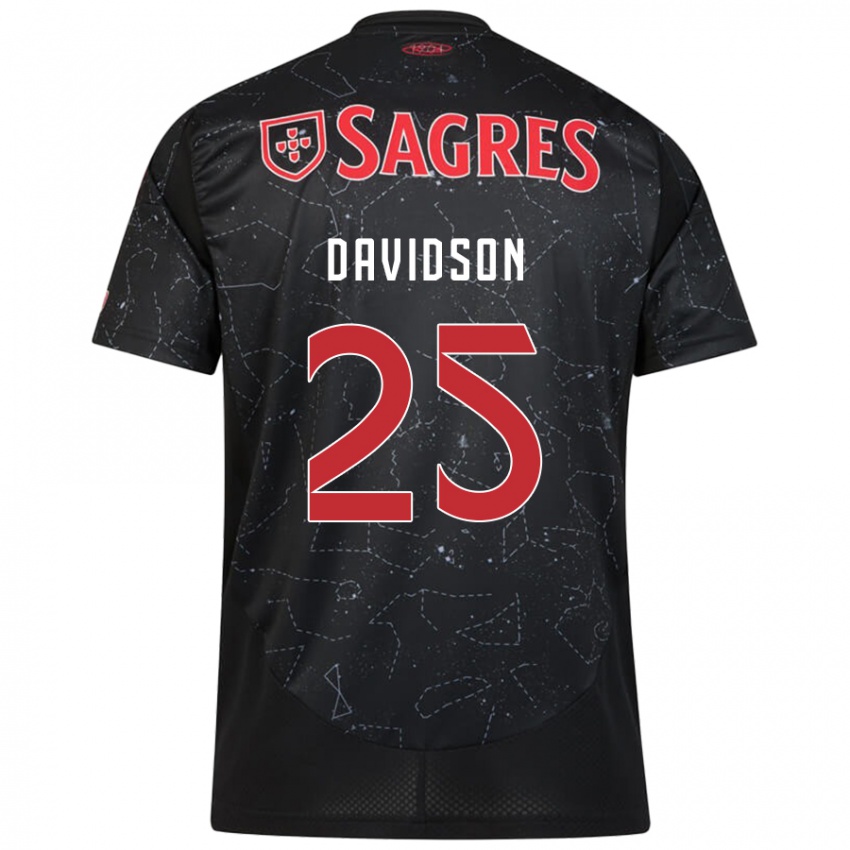 Niño Camiseta Chandra Davidson #25 Negro Rojo 2ª Equipación 2024/25 La Camisa