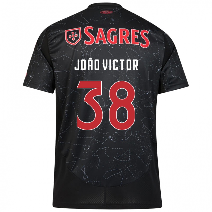 Niño Camiseta Joao Victor #38 Negro Rojo 2ª Equipación 2024/25 La Camisa