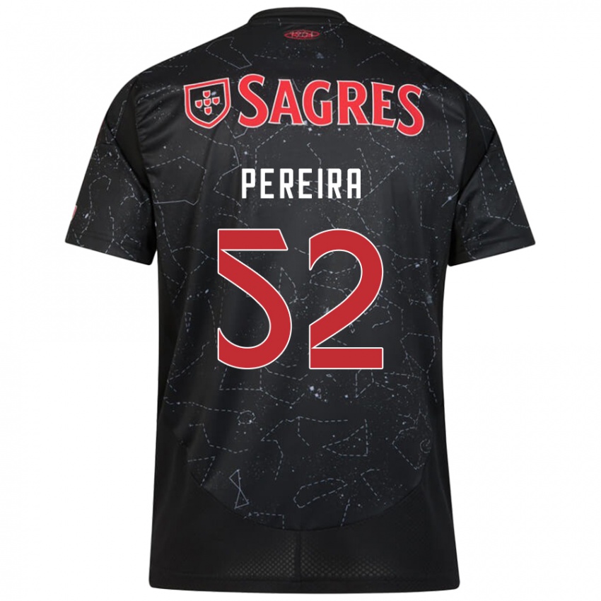 Niño Camiseta Henrique Pereira #52 Negro Rojo 2ª Equipación 2024/25 La Camisa