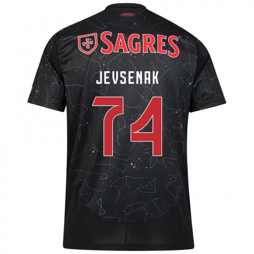 Niño Camiseta Zan Jevsenak #74 Negro Rojo 2ª Equipación 2024/25 La Camisa