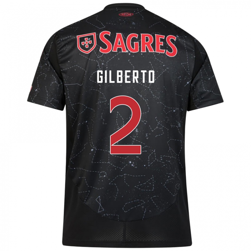 Niño Camiseta Gilberto #2 Negro Rojo 2ª Equipación 2024/25 La Camisa