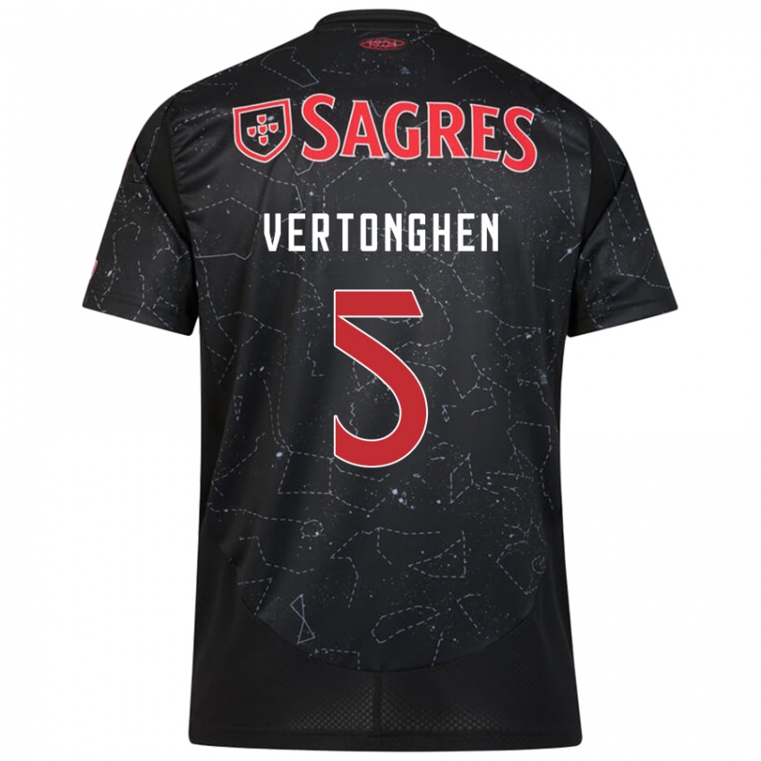 Niño Camiseta Jan Vertonghen #5 Negro Rojo 2ª Equipación 2024/25 La Camisa