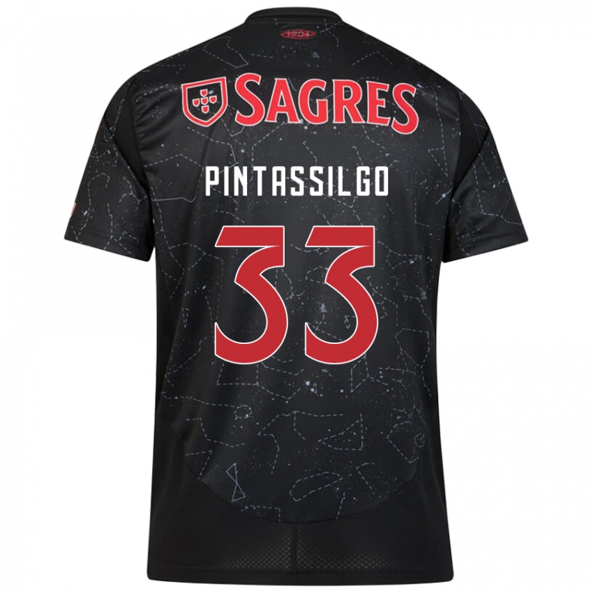 Niño Camiseta Lara Pintassilgo #33 Negro Rojo 2ª Equipación 2024/25 La Camisa