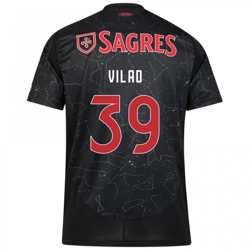 Niño Camiseta Carolina Vilao #39 Negro Rojo 2ª Equipación 2024/25 La Camisa