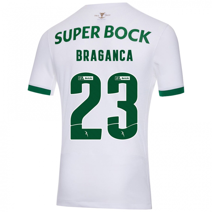 Niño Camiseta Daniel Bragança #23 Blanco Verde 2ª Equipación 2024/25 La Camisa