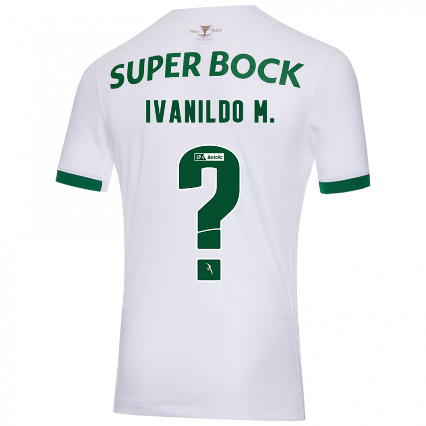 Niño Camiseta Ivanildo Mendes #0 Blanco Verde 2ª Equipación 2024/25 La Camisa