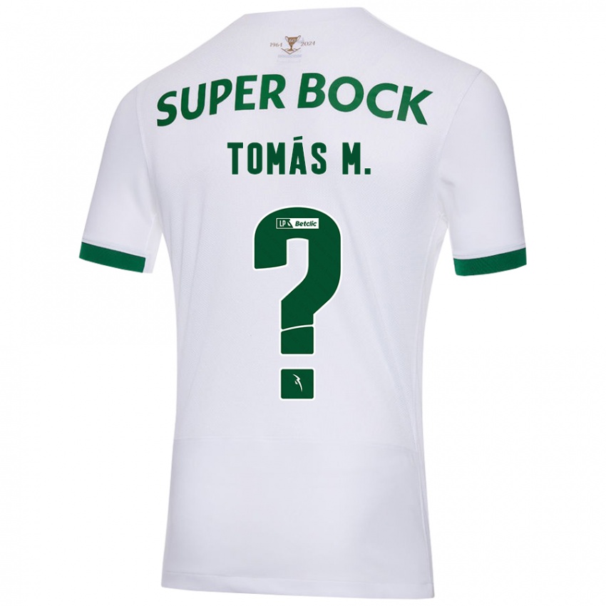 Niño Camiseta Tomás Mendes #0 Blanco Verde 2ª Equipación 2024/25 La Camisa