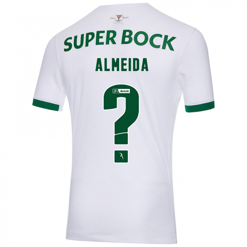 Niño Camiseta Miguel Almeida #0 Blanco Verde 2ª Equipación 2024/25 La Camisa