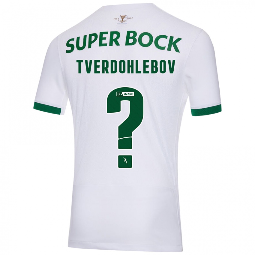 Niño Camiseta Alex Tverdohlebov #0 Blanco Verde 2ª Equipación 2024/25 La Camisa