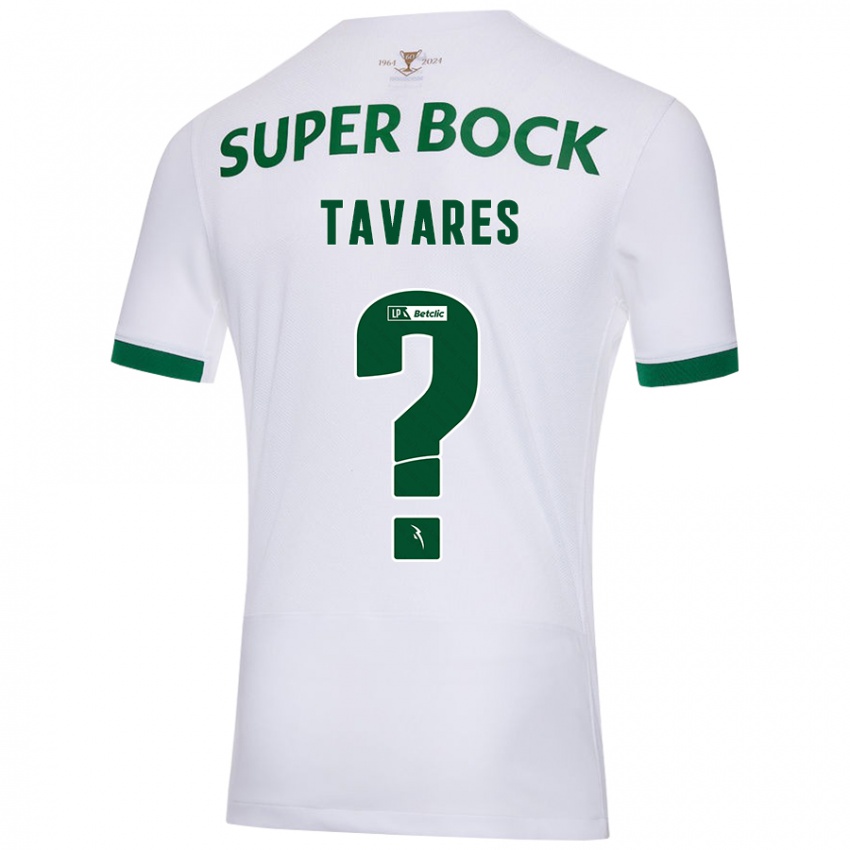 Niño Camiseta Leonardo Tavares #0 Blanco Verde 2ª Equipación 2024/25 La Camisa