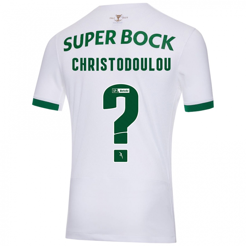 Niño Camiseta Argyris Christodoulou #0 Blanco Verde 2ª Equipación 2024/25 La Camisa