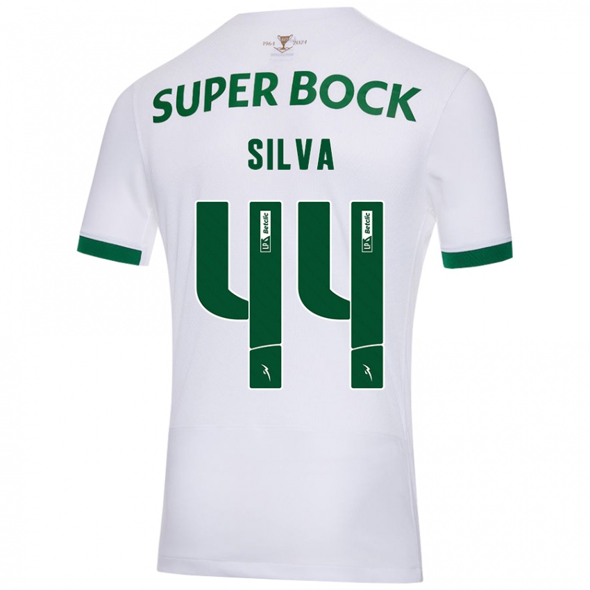 Niño Camiseta Pedro Silva #44 Blanco Verde 2ª Equipación 2024/25 La Camisa