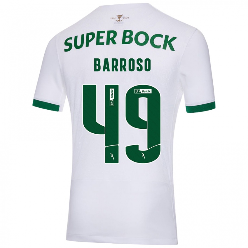 Niño Camiseta Leonardo Barroso #49 Blanco Verde 2ª Equipación 2024/25 La Camisa